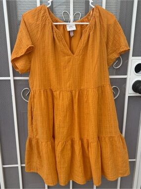 Knox Rose Mustard Tiered Mini Dress